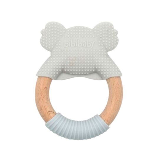 Игрушка-прорезыватель Bibipals Teething Ring Koala, Grey and Charcoal, изображение 2