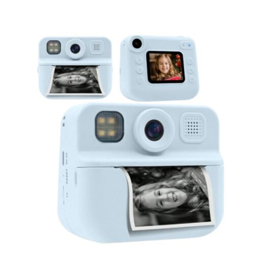 Camera foto pentru copii EYESUN Instant Kids Camera with 7 Printing Paper Rolls 030D, Blue, 3 image