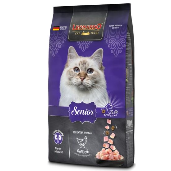 Hrană uscată pentru pisici LEONARDO SENIOR, Pasăre, Pentru seniori, 7.5 kg