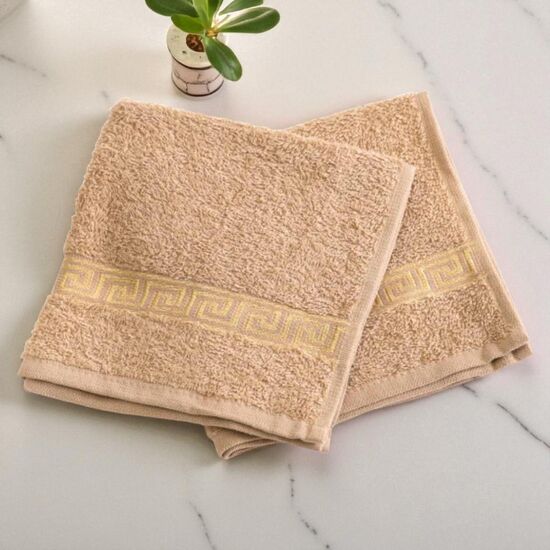Prosop BUMBACEL Grecia, mahra, cappuccino, 33x33 cm