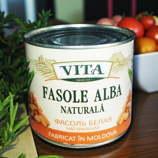 Фасоль VITA, белая, консервированная, 410г