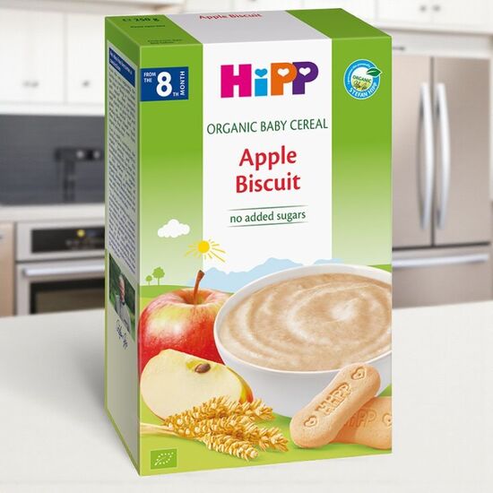 Органические детские злаки HiPP, Яблоко и печенье, с 8 месяцев, 200 г