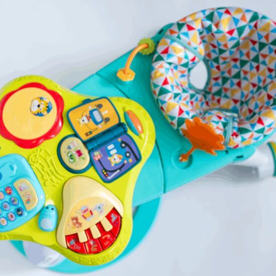 Scaun cu masuta si activitati 3in1 YAYA DUCK BABYLOVE 9555, pentru bebelus, verde, 2 image