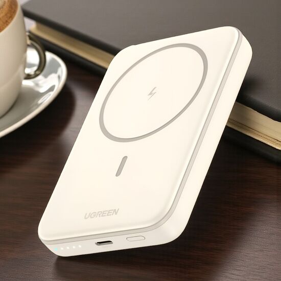 Power Bank UGREEN Mini Magnetic Wireless Qi, 10000mAh, 20W, Beige