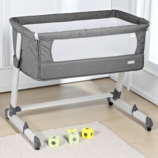 Pătuț BABYGO Co-sleeper 2 în 1, Grey