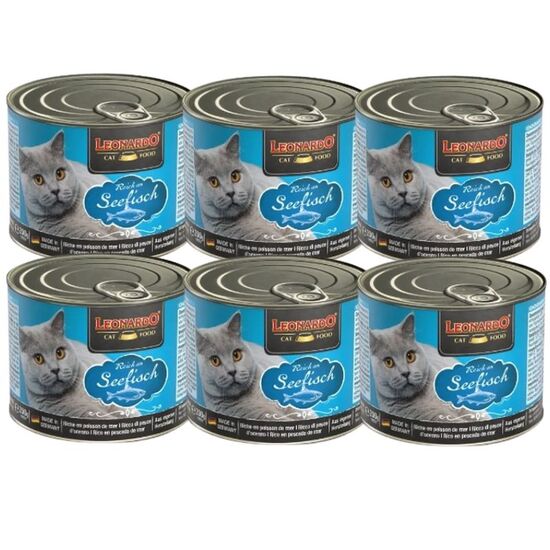 Conserve pisici LEONARDO Ocean fish, 200 g х 6 buc