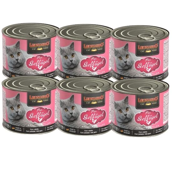 Консервы для кошек LEONARDO Chicken, 200 г х 6 шт