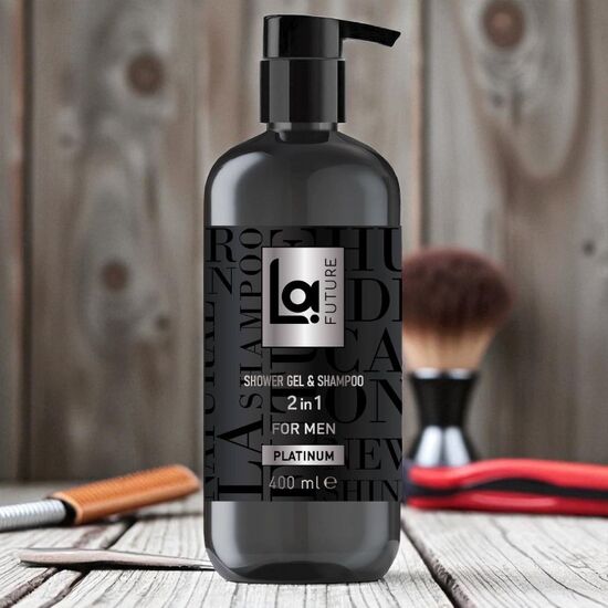 Gel-sampon pentru barbati 2in1 LA FUTURE Platinum, 400 g