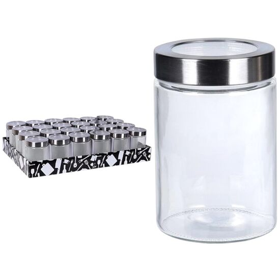 Borcan din sticla EH 1.2l, 17cm, cu capac din metal, plastic, 2 image