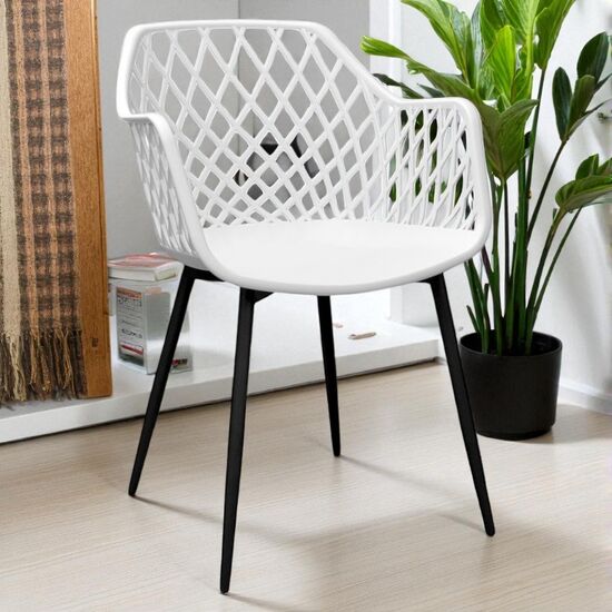 Scaun DECOPRIM PLUS SL-7019, White+Black Legs