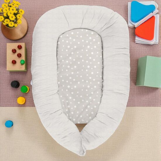 Cuib pentru bebeluși KIKKABOO Memory Dots, Beige