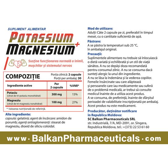Supliment alimentar Balkan Pharmaceuticals Potassium + Magnesium, 60 tablete, 5 image