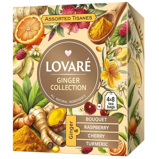 Ceai LOVARE TISANES, Ginger Colection, 32 plicuri