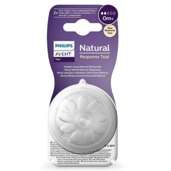 Tetina AVENT Anti-Colic de la 1 luna, din silicon, 2 buc