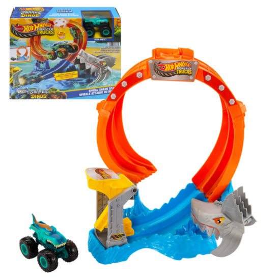 Игровой набор Hot Wheels, Атака акулы с машинкой Mega-Wrex, 1:64