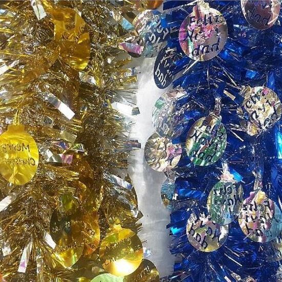 Мишура елочная с кругами "Merry Christmas", 2 цветна, 2 м