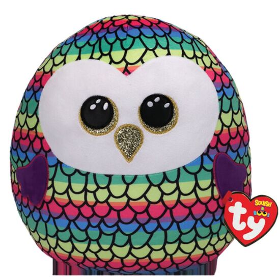 Jucărie moale TY Bufnita Owen Squishy Boos, 30 cm