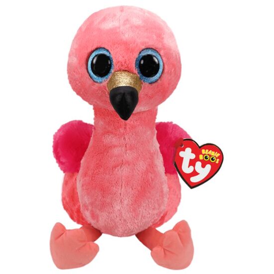 Jucărie moale TY Flamingo roz Gilda Beanie Boos, 42 cm