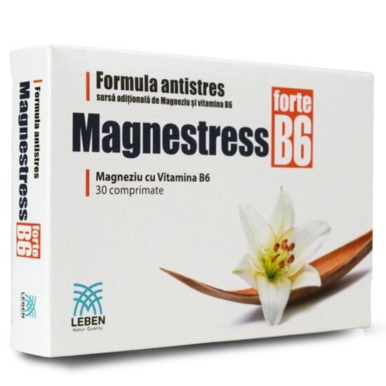 Supliment alimentar LEBEN Magnestress forte B6 SBA 125 mg + 2 mg, 30 comprimate, 2 image