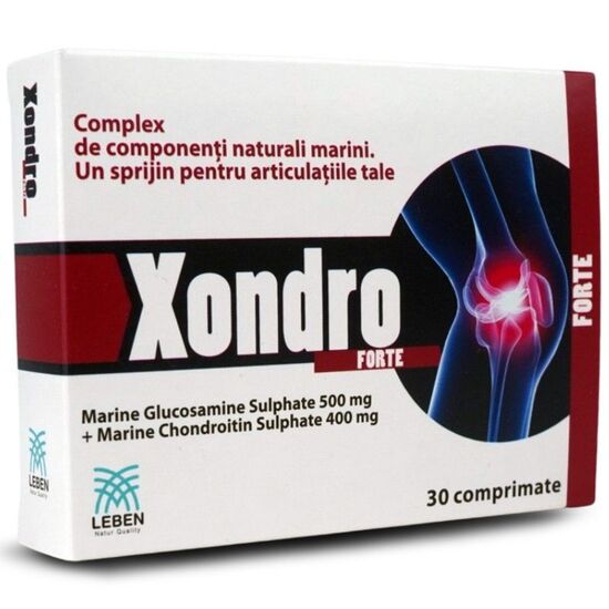 Supliment alimentar LEBEN Xondro forte SBA 500 mg + 400 mg, 30 comprimate, 2 image