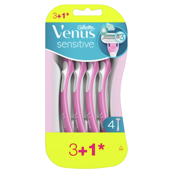 Станки GILLETTE VENUS SENSITIVE 3 лезвия, 4 шт, изображение 2