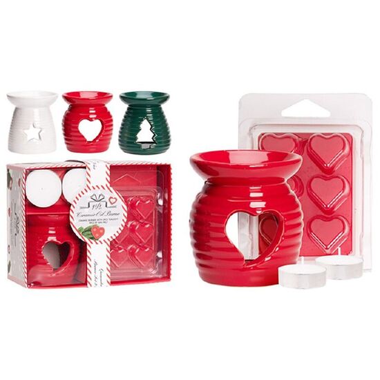 Set pentru aromaterapie 4 piese: Lampă de aromă, Cuburi aromatice și 2 lumânări parfumate