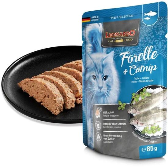 Pate pisici LEONARDO Trout, 85 g х 16 buc, 2 image