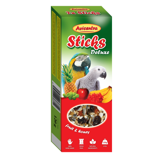 Sticks Avicentra, pentru papagal, fructe și miere, 2 buc