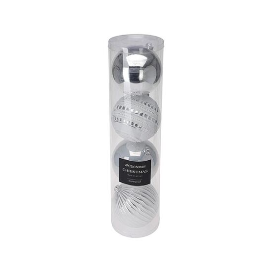 Set de globuri CHRISTMAS "Silver", 4x150 mm, În tub