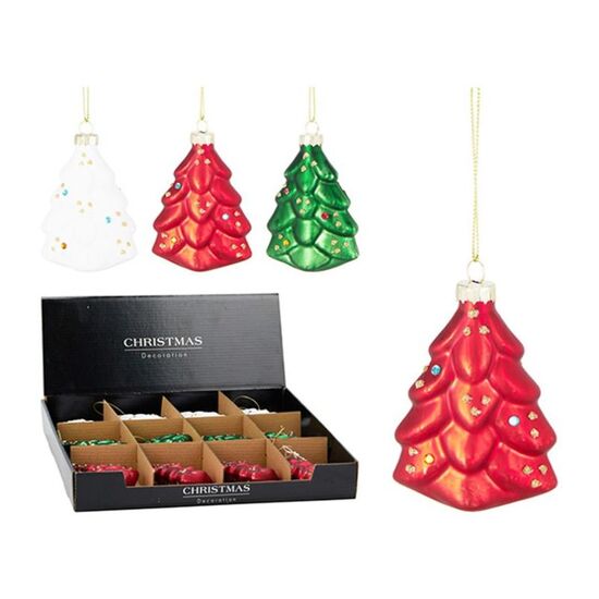 Decorațiune brad CHRISTMAS "Brad", Din sticlă, 9 cm