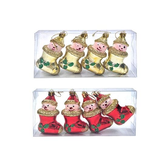 Set decorațiuni brad CHRISTMAS "Ghetuță", 8x4.5 cm, 4 bucăți