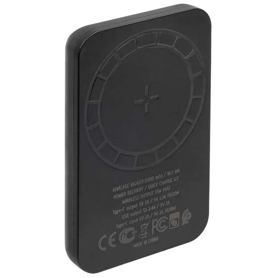 Power bank RIVACASE 5000 mAh Magsafe 15W + QC/PD20W VA2603 Black, 3 image