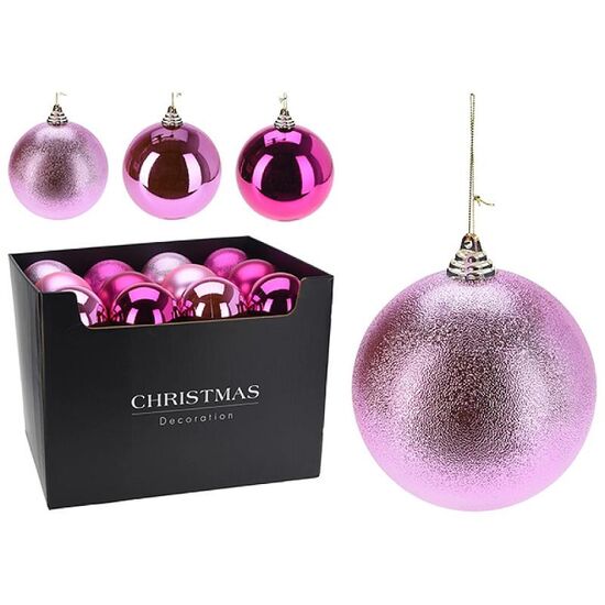 Шар елочный CHRISTMAS, 120 мм, Пластик, Маджента