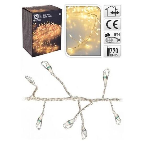 Luminite de Craciun "Dense" 720LED alb-cald, 7.2 m cablu transparent,  in/out