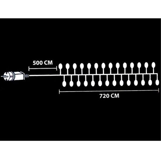 Luminite de Craciun "Dense" 720LED alb-cald, 7.2 m cablu transparent,  in/out, 3 image