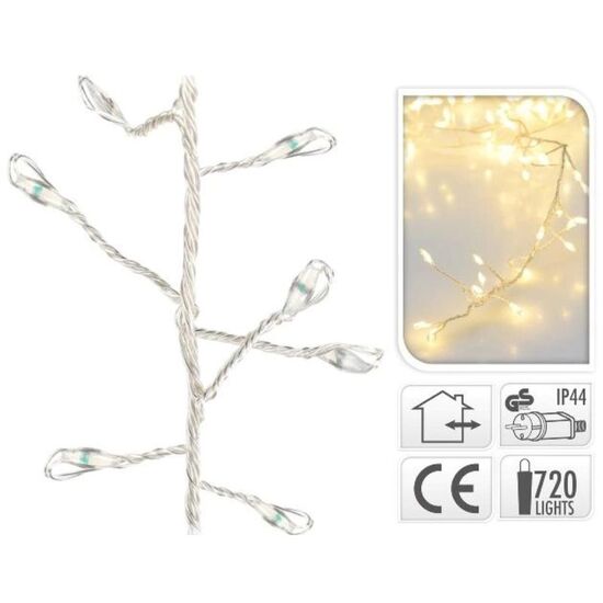 Luminite de Craciun "Dense" 720LED alb-cald, 7.2 m cablu transparent,  in/out, 2 image
