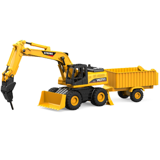 Utilaj special „Excavator cu remorca” Wenyi 1:14, 3in1, lumini/sunete, 3 image