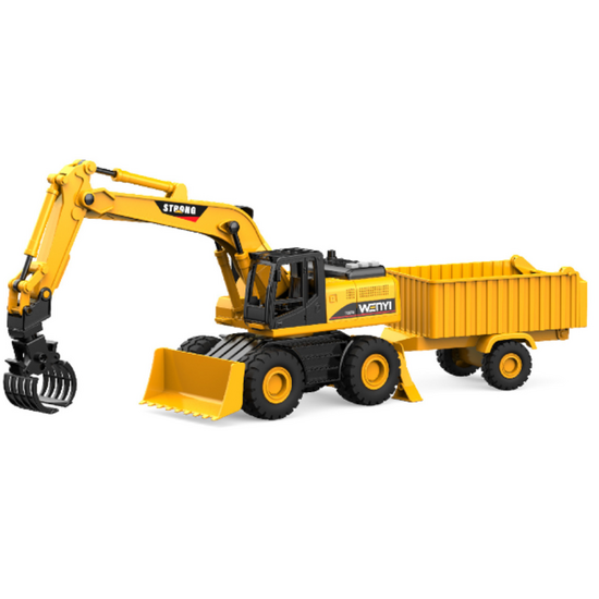 Utilaj special „Excavator cu remorca” Wenyi 1:14, 3in1, lumini/sunete, 4 image