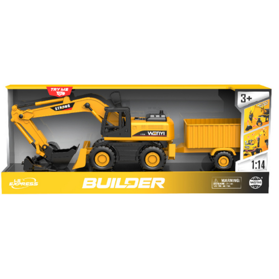 Utilaj special „Excavator cu remorca” Wenyi 1:14, 3in1, lumini/sunete, 5 image