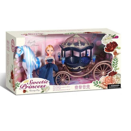 Set de joacă ESSA TOYS, Prințesă cu cal și carul ei, 3 image