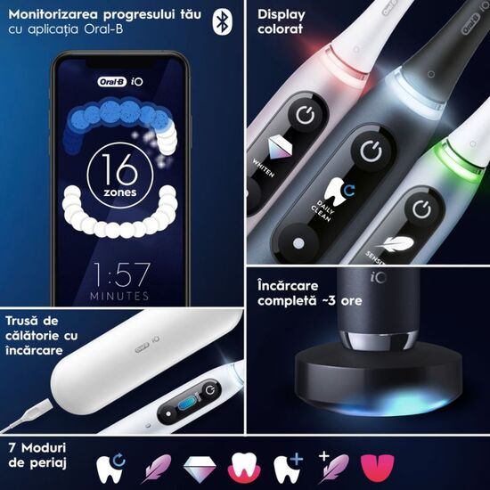 Periuta de dinti electrica ORAL-B iO Seria 9 Negru + Husa de calatorie, 7 image