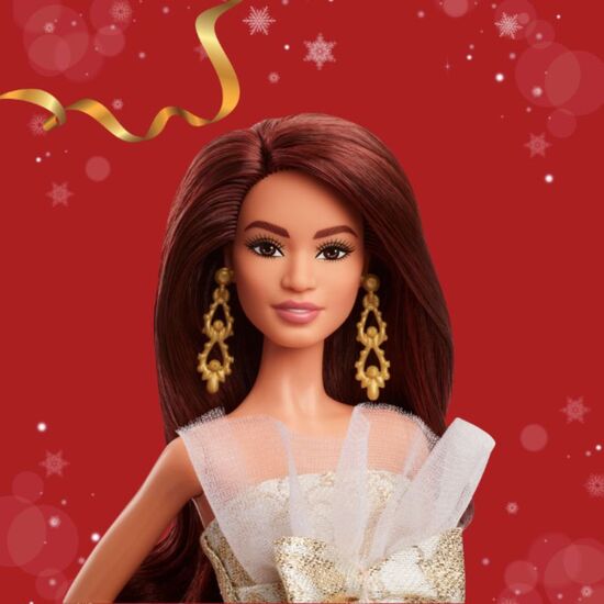 Коллекционная кукла Barbie Holiday 2025, брюнетка, изображение 4