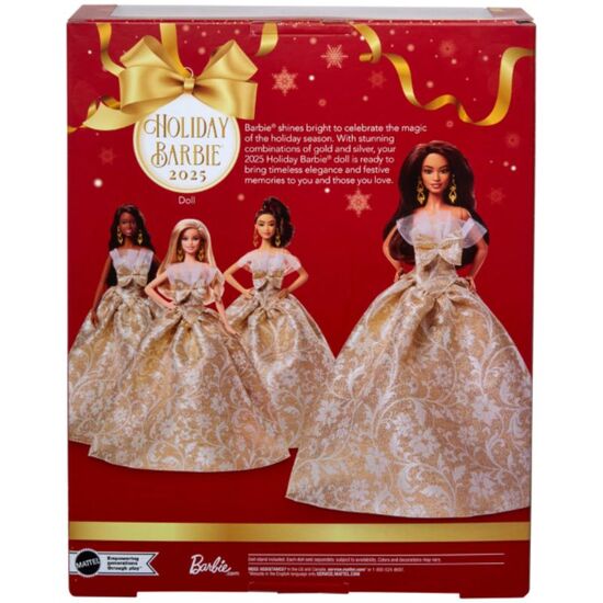 Коллекционная кукла Barbie Holiday 2025, брюнетка, изображение 8