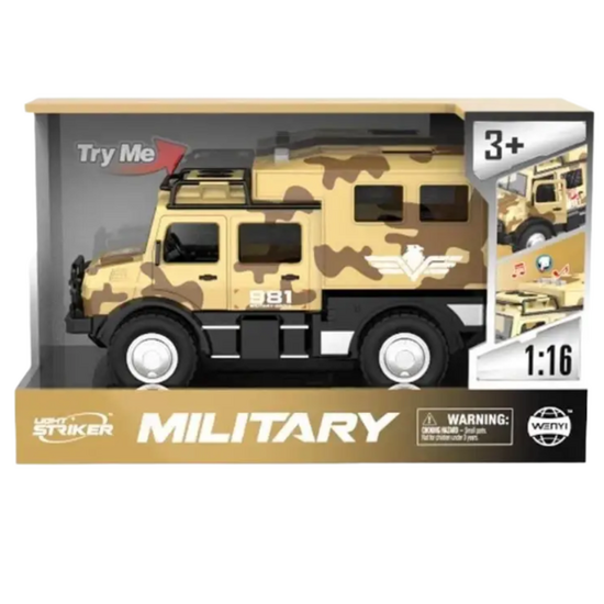 Masina militara blindata inertiala Wenyi 1:16, camuflaj, lumina / sunet, 3 image