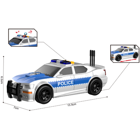 Masina de politie cu frictiune Wenyi 1:32, lumini /sunete, 4 image