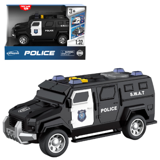 Jeep de politie cu frictiune Wenyi 1:32, lumini /sunete