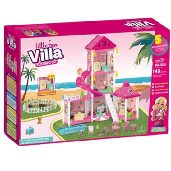 Игровой набор ESSA TOYS Кукольный домик + аксессуары, 148 элементов, изображение 4