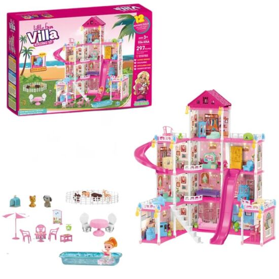 Игровой набор ESSA TOYS Кукольный домик + аксессуары, 297 элементов