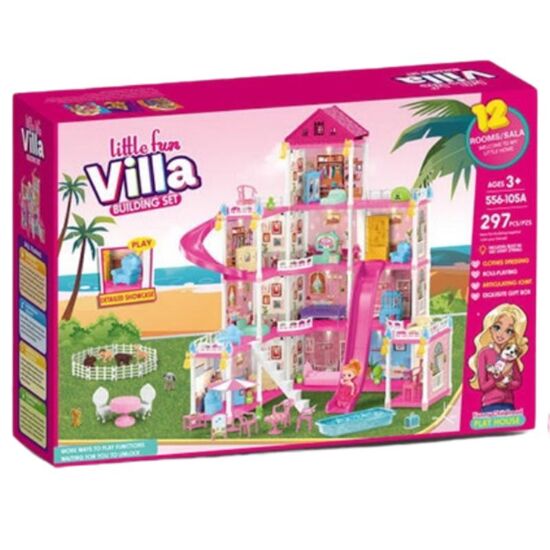 Игровой набор ESSA TOYS Кукольный домик + аксессуары, 297 элементов, изображение 4