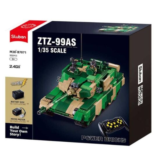 Set de constructie SLUBAN Tanc ZTZ-99AS, Cu telecomanda, 950 de piese, 3 image